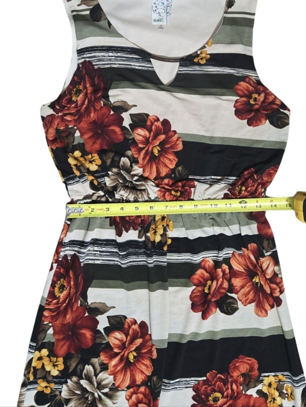 Neff Red Floral Striped Maxi Dress - Picture 3 of 8